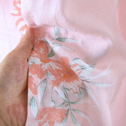Peach Blossom Cotton Japanese Kimono Robe - image 8