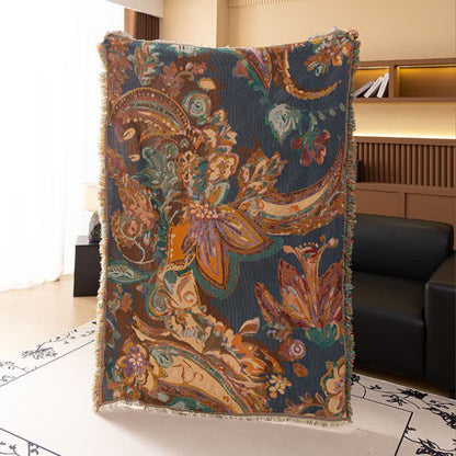 Retro Floral Cotton Gauze Throw - image 1