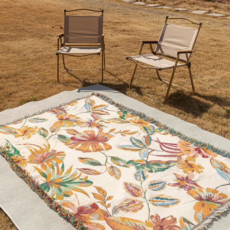 Leaf Floral Cotton Gauze Throw - image 1