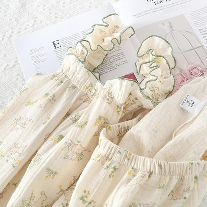 Rustic Bunny Cotton Ruffle Cami Pajamas - image 3