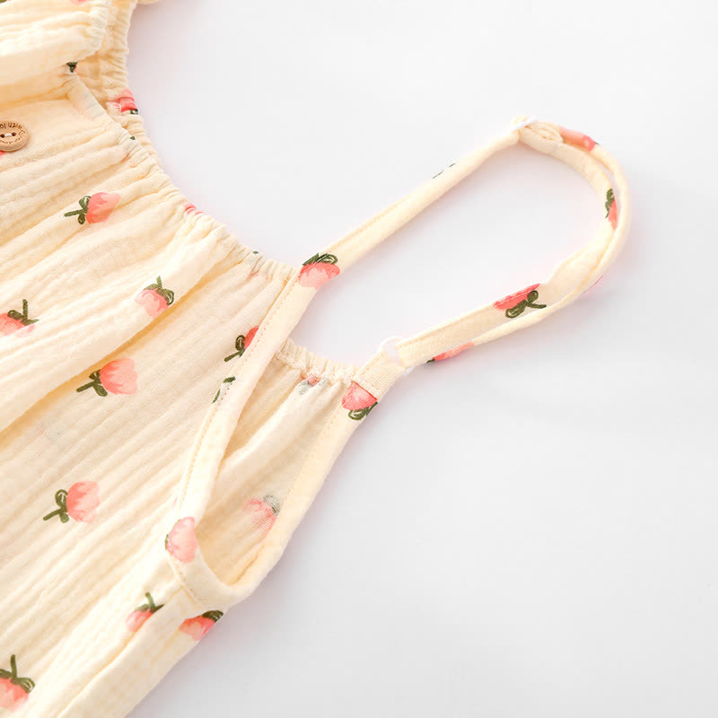 Kapok Flower Cotton Gauze Ruffle Pajamas - image 4