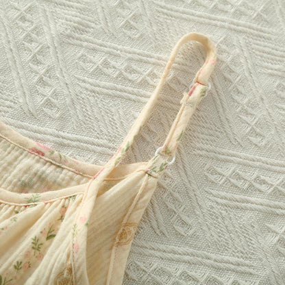 Striped Floral Cotton Gauze Cami Pajamas - image 3