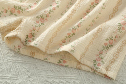 Striped Floral Cotton Gauze Cami Pajamas - image 5