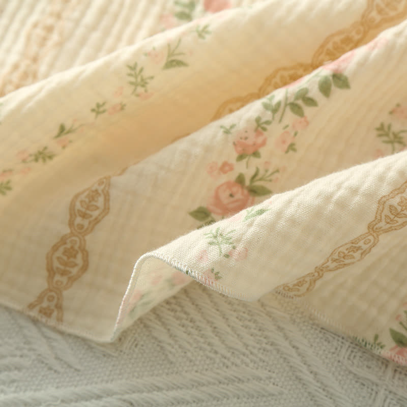 Striped Floral Cotton Gauze Cami Pajamas - image 7