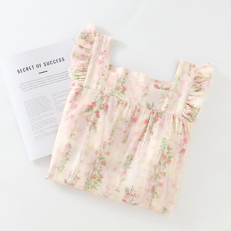 Pink Rose Padded Ruffle Sleeveless Nightwear - image 1