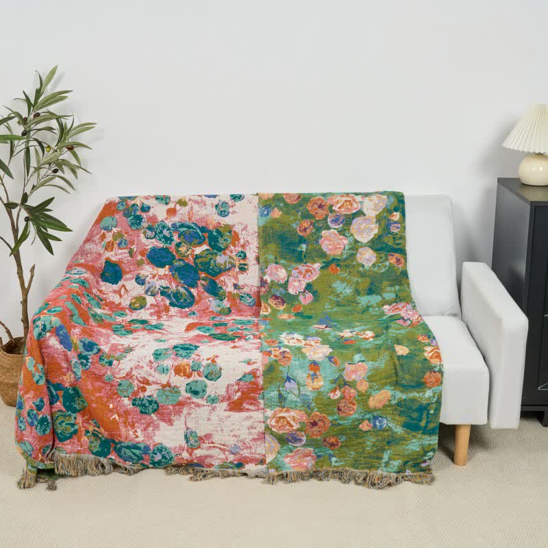 Artistic Rose Cotton Gauze Reversible Blanket - image 4
