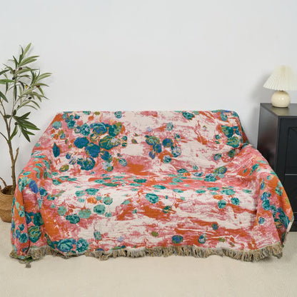 Artistic Rose Cotton Gauze Reversible Blanket - image 2