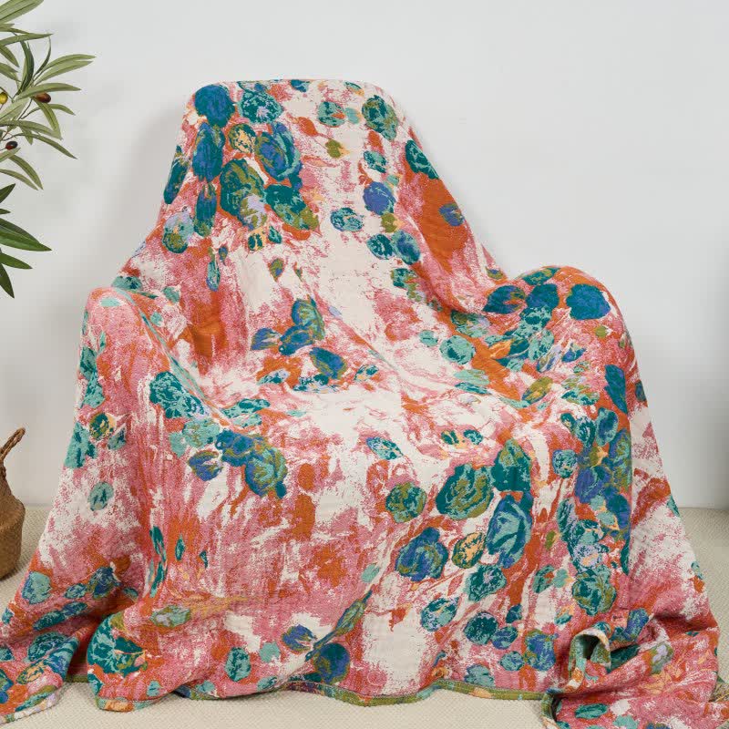 Artistic Rose Cotton Gauze Reversible Blanket - image 5