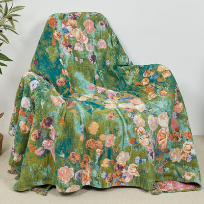 Artistic Rose Cotton Gauze Reversible Blanket - image 0