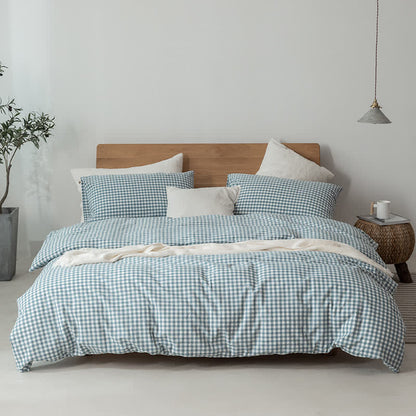 Cotton Plaid Duvet Cover Dorm Bedding Set - image 15