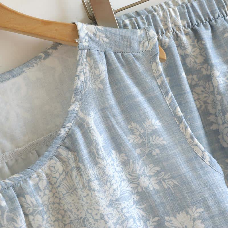 Rose Bow Cotton Tank Pajama Set - image 6