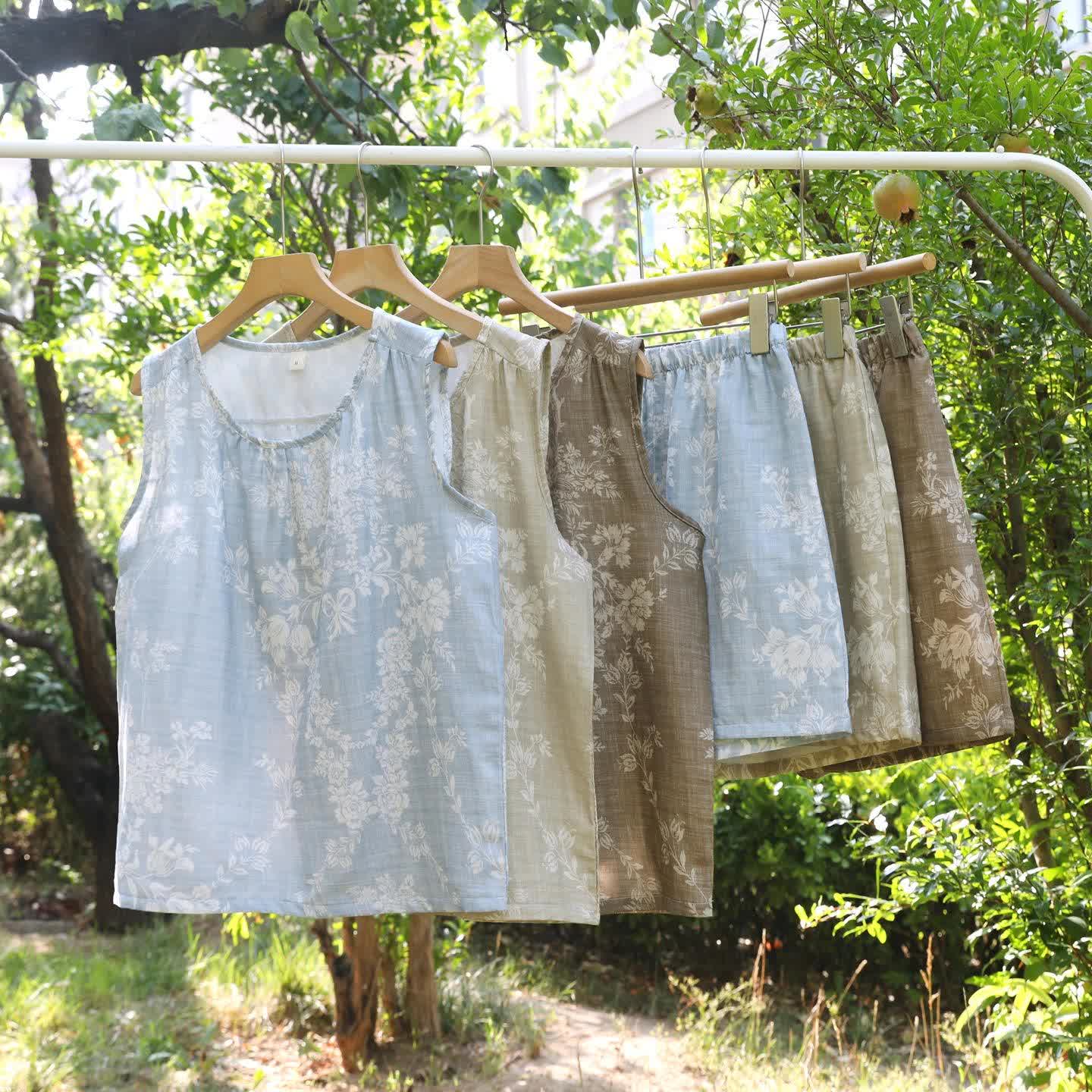 Rose Bow Cotton Tank Pajama Set - image 1