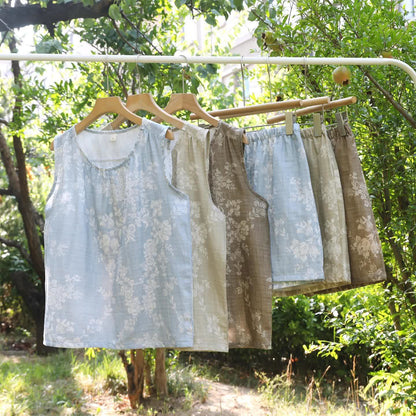 Rose Bow Cotton Tank Pajama Set - image 1