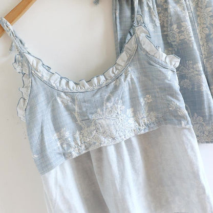 Rose Bow Cotton Padded Cami Pajamas - image 7