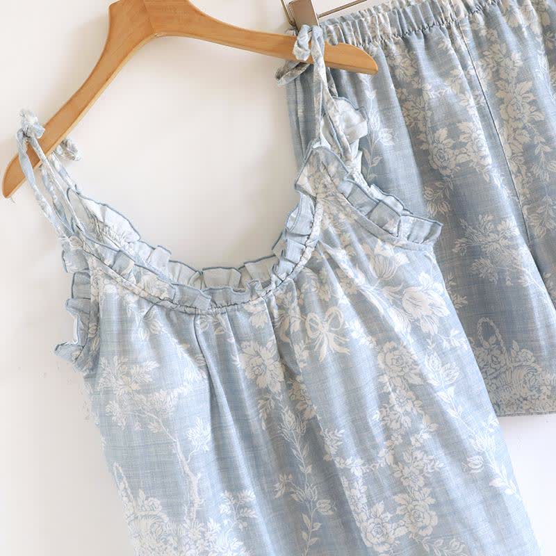 Rose Bow Cotton Padded Cami Pajamas - image 6