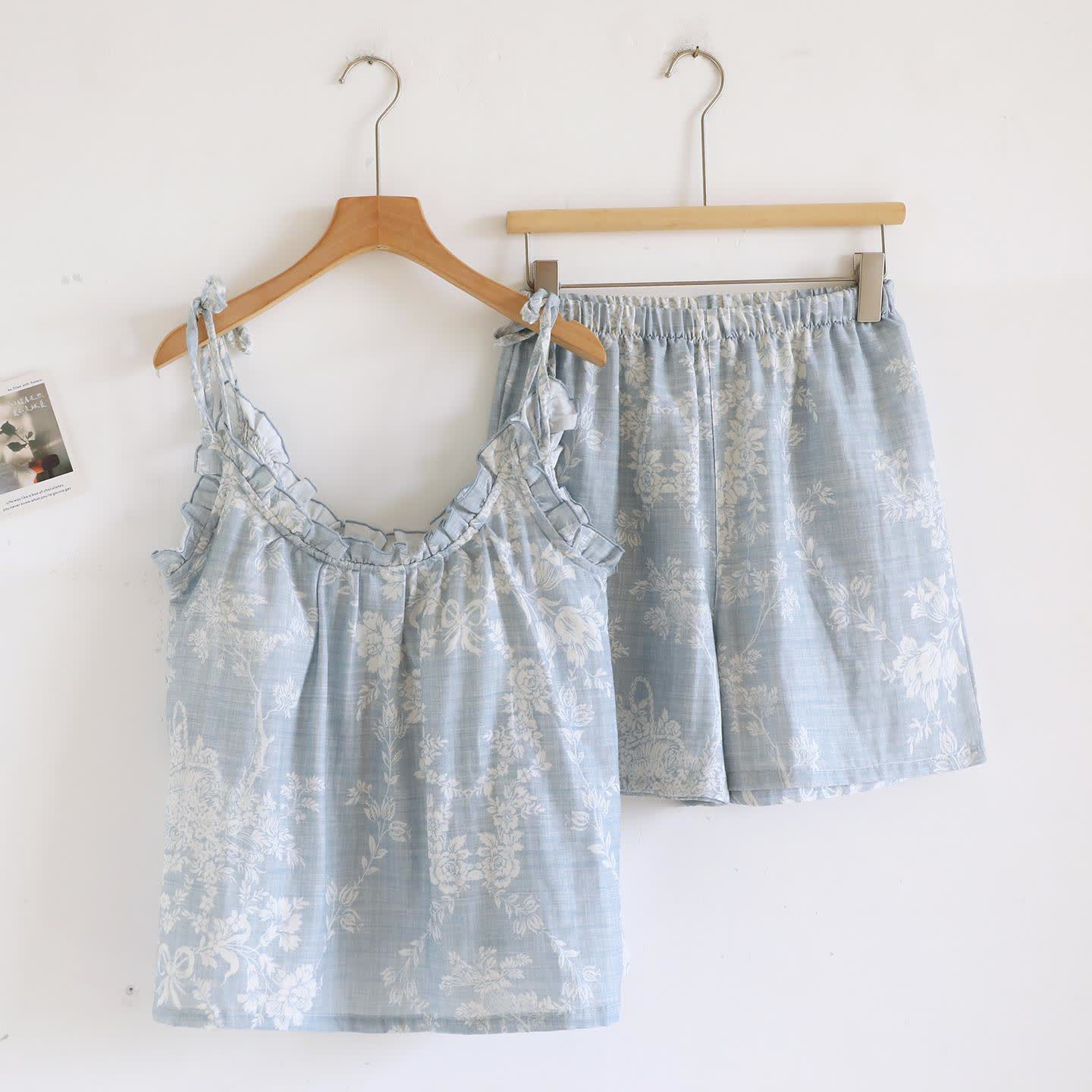 Rose Bow Cotton Padded Cami Pajamas - image 3