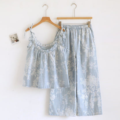 Rose Bow Cotton Padded Cami Pajamas - image 5