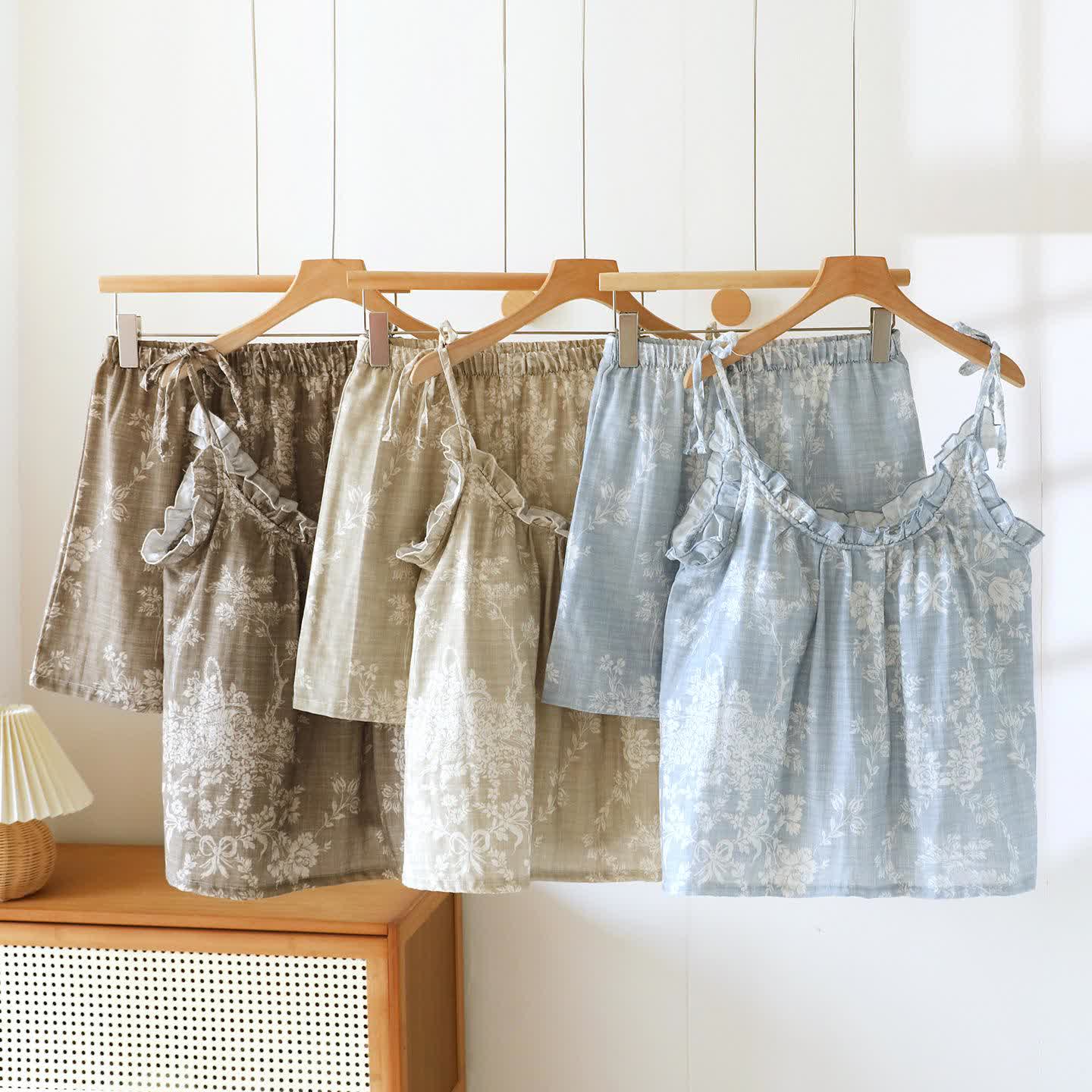 Rose Bow Cotton Padded Cami Pajamas - image 0