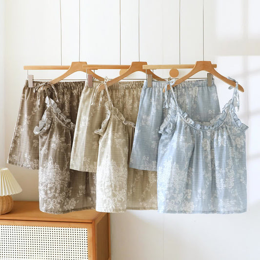 Rose Bow Cotton Padded Cami Pajamas - image 0