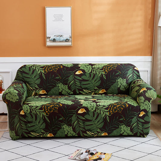 Leaf Print Stretch Sofa Slipcover - image 0