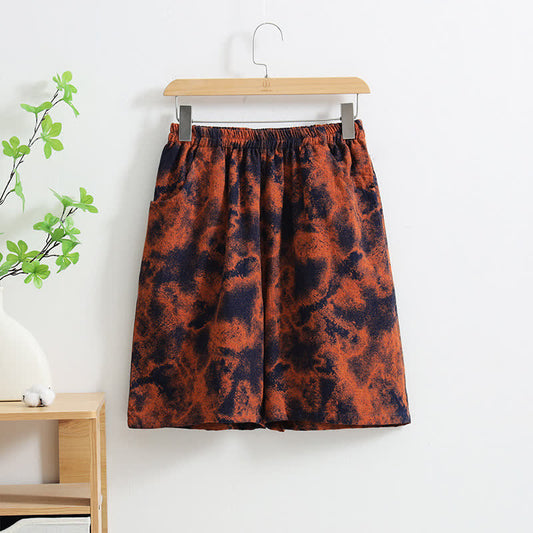 Artistic Jacquard Cotton Linen Pajama Shorts - XL - image 0