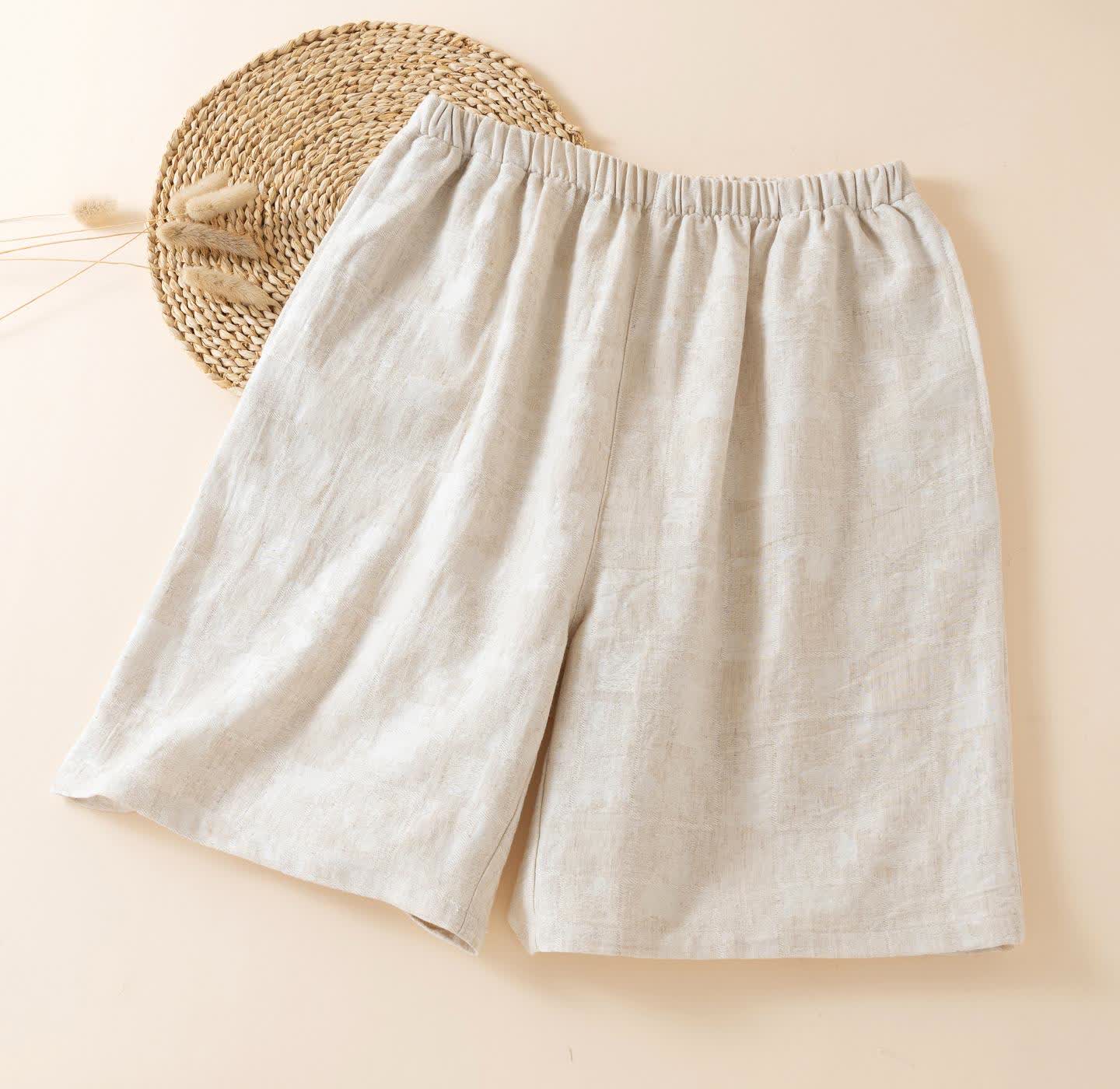 Couple Matching Cotton Linen Pajama Shorts - Men - XXL - image 9