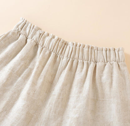 Couple Matching Cotton Linen Pajama Shorts - image 2