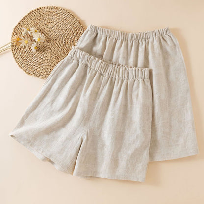 Couple Matching Cotton Linen Pajama Shorts - image 0