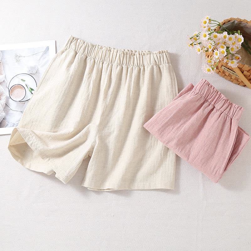 Natural Cotton Linen Pajama Shorts - image 1