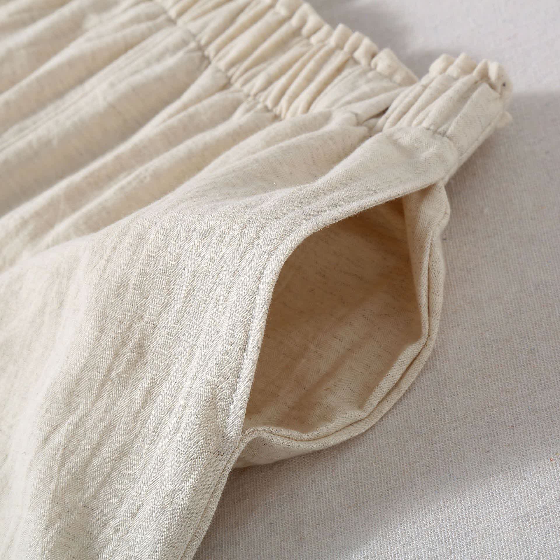 Natural Cotton Linen Pajama Shorts - image 5
