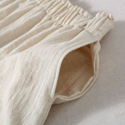 Natural Cotton Linen Pajama Shorts - image 5