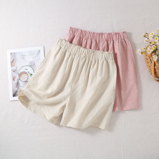 Natural Cotton Linen Pajama Shorts - image 0