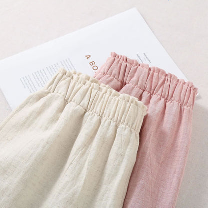 Natural Cotton Linen Pajama Shorts - image 2