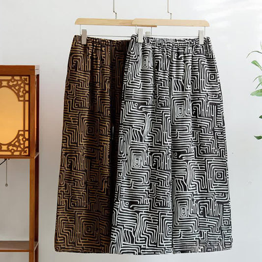 Greek Key Print Jacquard Lounge Pants - image 0