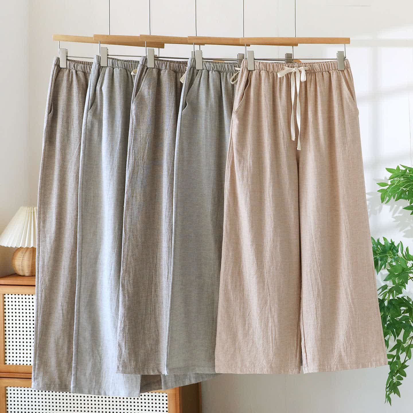 Couple Matching Cotton Linen Lounge Pants - image 0