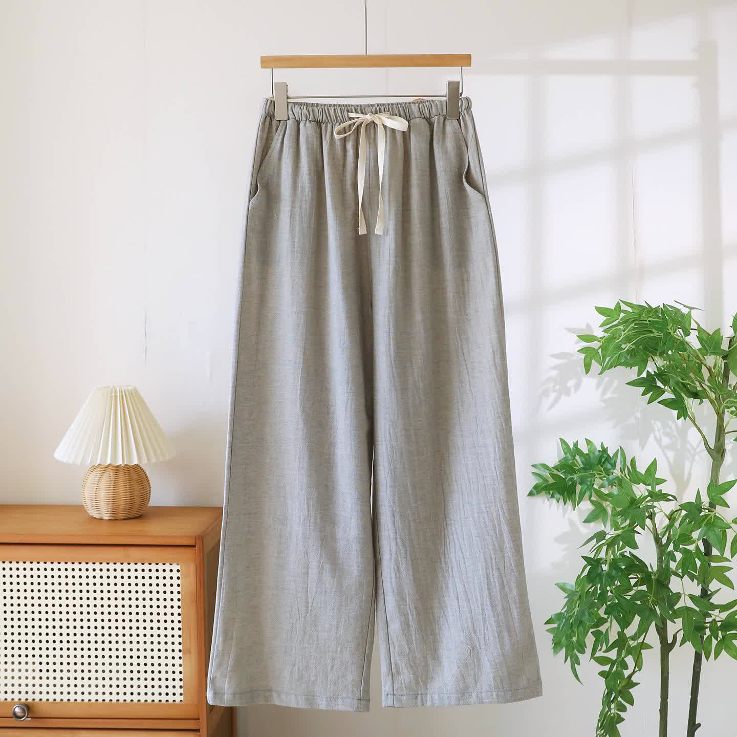 Couple Matching Cotton Linen Lounge Pants - Grey - Women - XXL - image 12