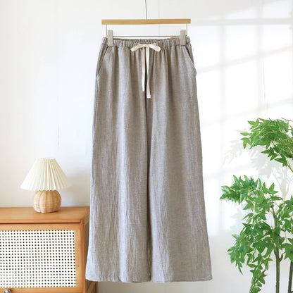 Couple Matching Cotton Linen Lounge Pants - Light Coffee - Women - XXL - image 14