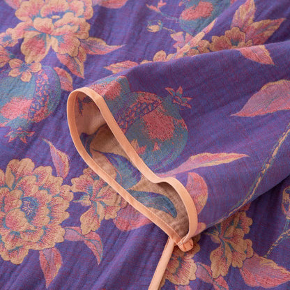Oriental Style Peony Pomegranate Cotton Sleepwear - image 4