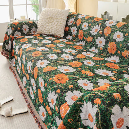 Chenille Daisy Jacquard Sofa Throw Blanket - 71" x 134" - image 0