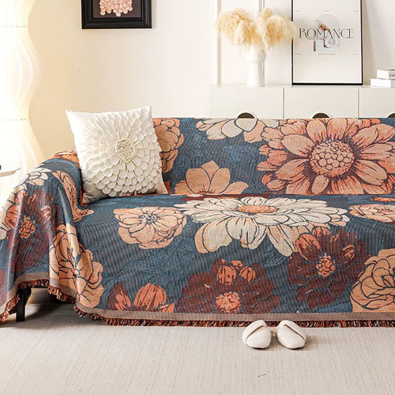 Chenille Camellia Jacquard Sofa Throw Blanket - image 2