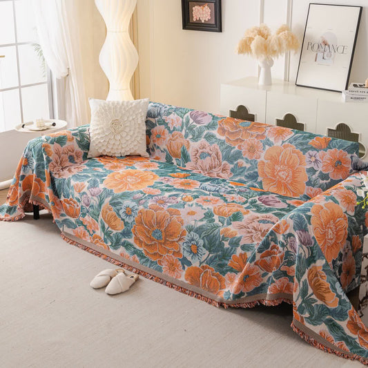 Chenille Painterly Floral Sofa Throw Blanket - 71" x 134" - image 0