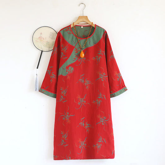 Orchid Grass Cotton Gauze Loose Nightdress - XL - image 0