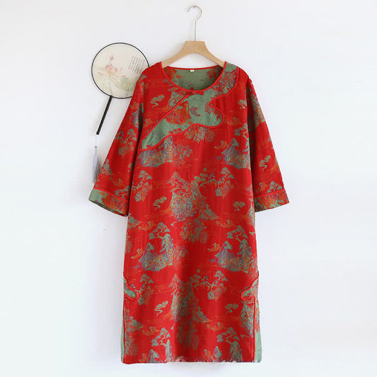 Landscape Pure Cotton Gauze Loose Nightdress - XL - image 0