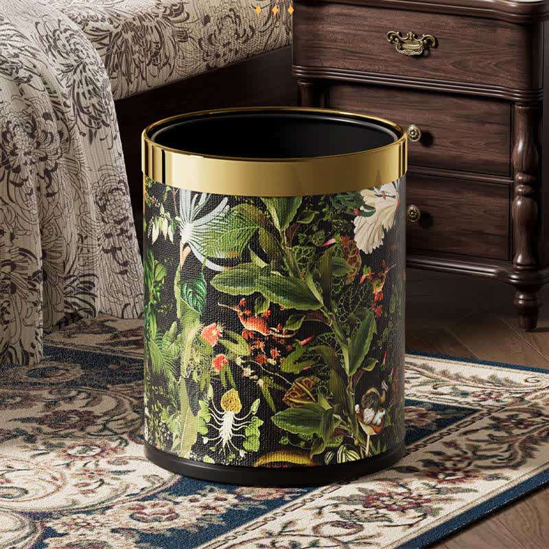 Tropical Jungle Leather Trash Bin - image 4