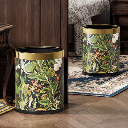 Tropical Jungle Leather Trash Bin - image 1