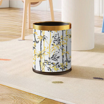 Rustic Tree Stainless Steel Trash Can - White - Standard Yellow Circle - 9"W x 9"L x 10"H - image 1