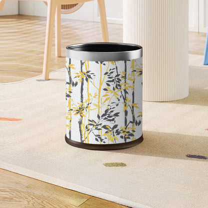 Rustic Tree Stainless Steel Trash Can - White - Standard Silver Circle - 9"W x 9"L x 10"H - image 3