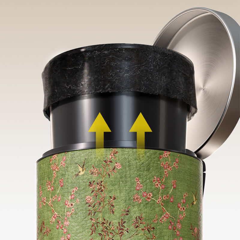 Green Pastoral Bird Durable Trash Bin - image 4