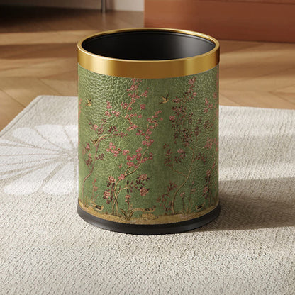 Green Pastoral Bird Durable Trash Bin - Standard Yellow Circle - 9"W x 9"L x 10"H - image 0