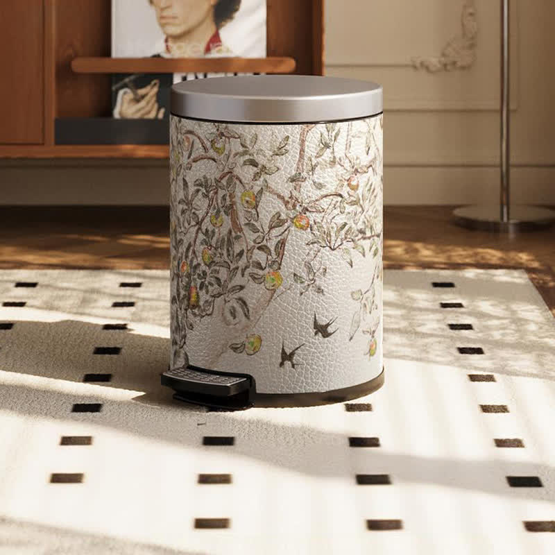 Rustic Double Layer Pastoral Trash Can - Foot Pedal - 11"W x 11"L x 14"H - image 3